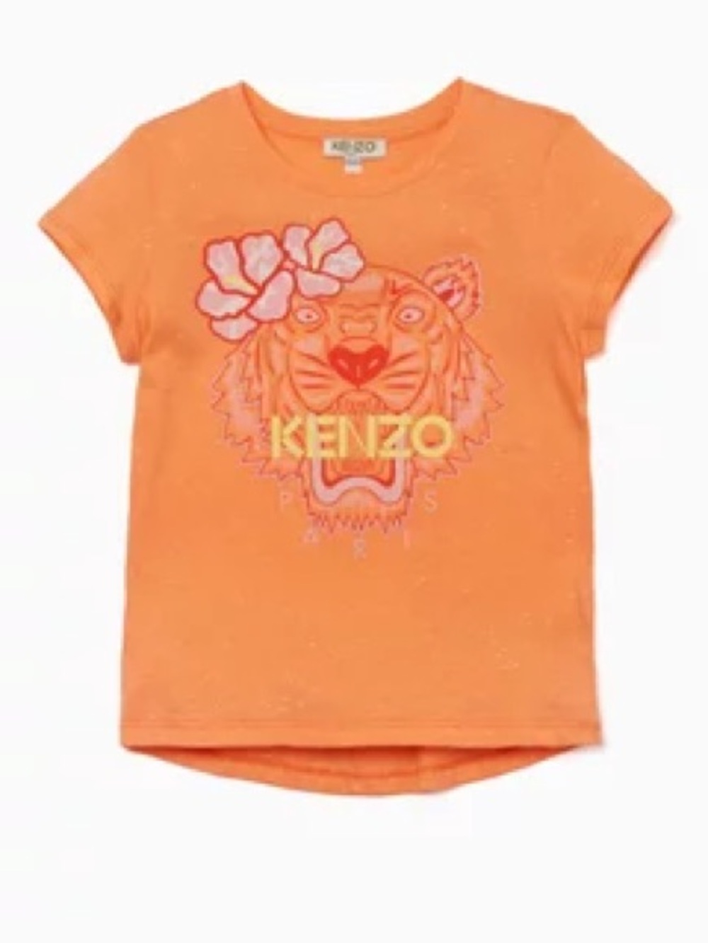 Kenzo Orange Kids Tiger Floral Logo Tee
